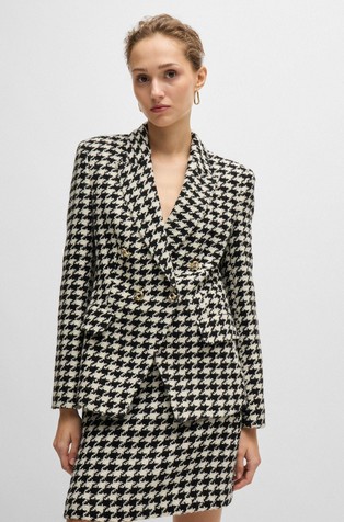 Slim-fit jacket in houndstooth fabric