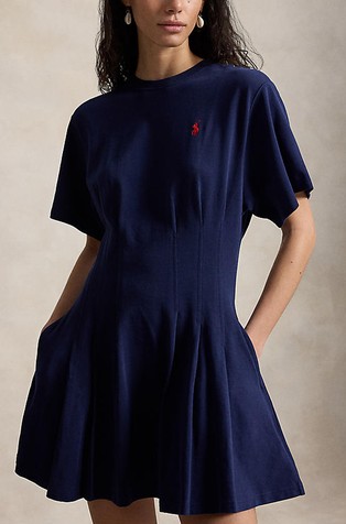 Obleka s kratkimi rokavi iz bombažnega jerseya