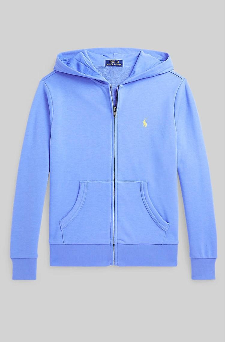 RALPH LAUREN Cotton-blend Hooded Zip-thru Harbor Island Blue 