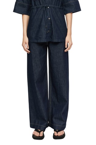 Lahke jeans hlače s širokimi hlačnicami