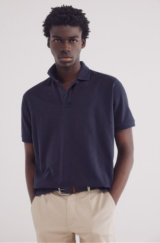 Regular fit polo majica iz strukturirane tkanine