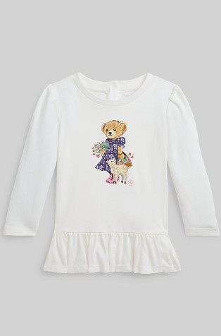 Polo Bear majica iz bombažnega jerseya z naborkom