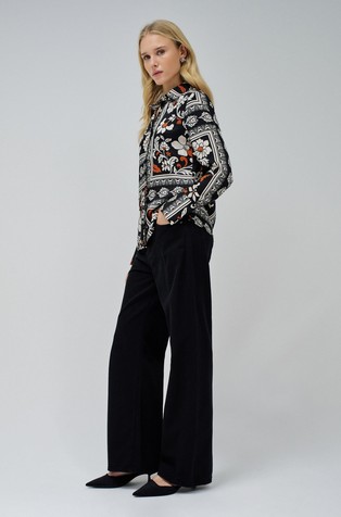 SALSA JEANS Patterned satin shirt Black / Multi 2