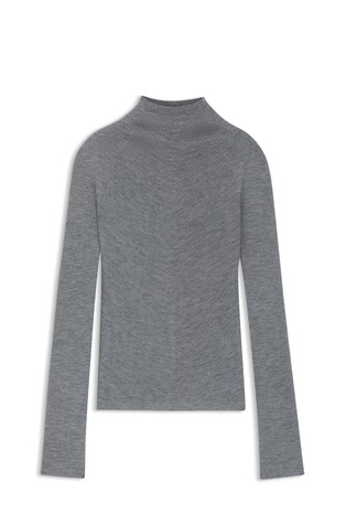 Pletena volnena majica s povišanim ovratnikom