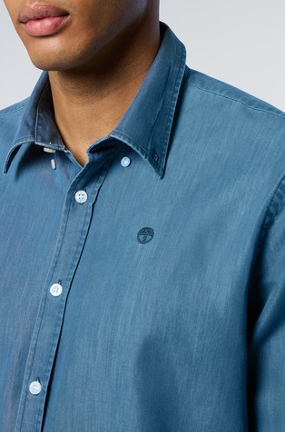 NORTH SAILS Regular fit srajca iz bombažne mešanice z videzom denima Modra - Blue 4
