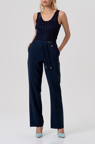 Pant regular fit with coulisse at the waist