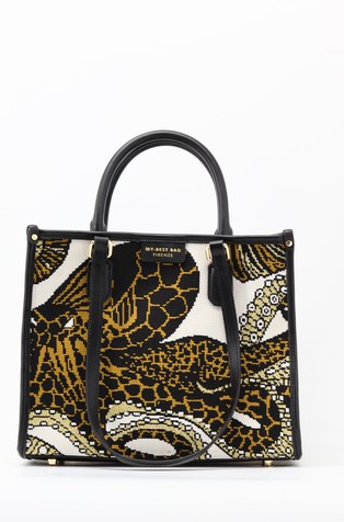 Vzorčasta platena tote torba