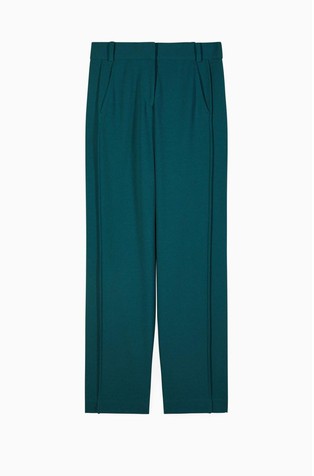 Wide pants with ribbing