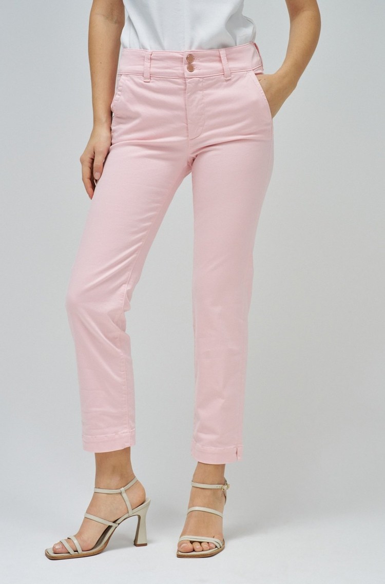 SALSA JEANS Secret push-in chino in cropped slim pants Pink 