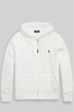 Cable-knit Cotton Hooded Sweater