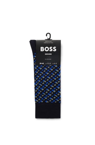 Monogram-motif socks in a mercerised cotton blend