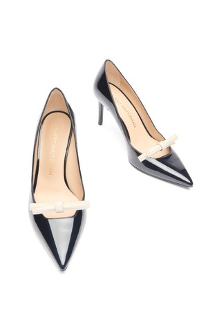 STUART WEITZMAN Stuart Felicity salonarji iz lakastega usnja Črna - Black / Cream 4