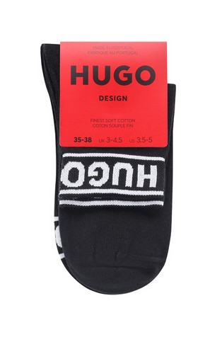 HUGO BOSS Two-pack of ankle socks in a cotton blend Black 4