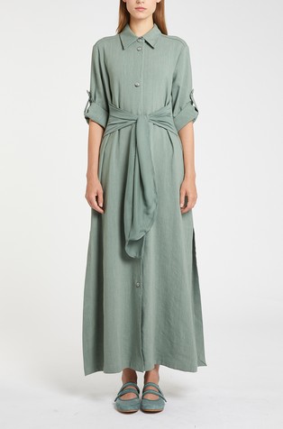 Monochrome dolga srajčna obleka