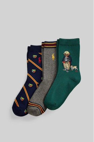 Polo bear crew sock 3-pack