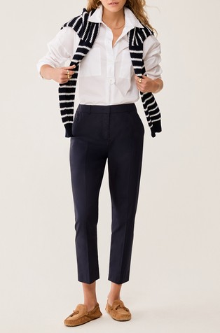 Cropped bombažne hlače