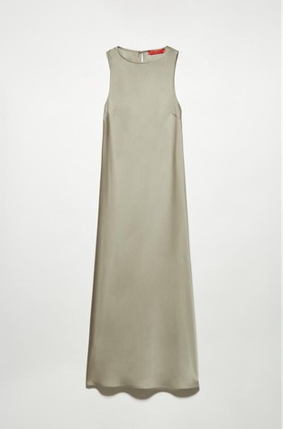 Fluid satin sleeveless dress