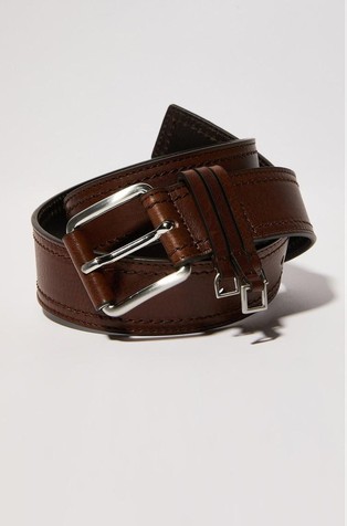 Leather belt with charms