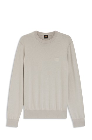 Cotton-cashmere sweater with logo patch