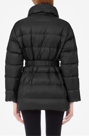 LIU JO Quilted down jacket with belt Black 2