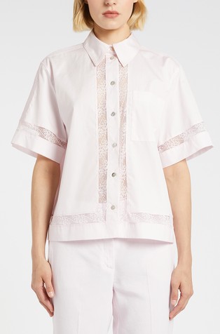 Monochrome srajca s kratkimi rokavi in čipkastimi vstavki