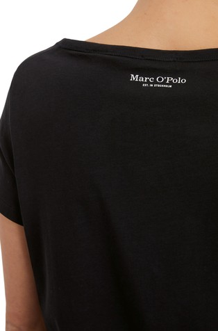 MARC O'POLO Bombažna majica s kratkimi rokavi in potiskom Črna - Black 3