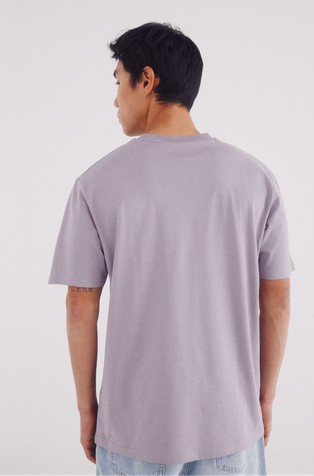 SPRINGFIELD Basic majica z okroglim izrezom Škrlatna - Purple 2