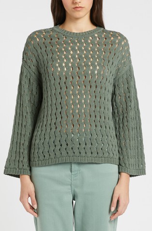 Monochrome open-knit sweater