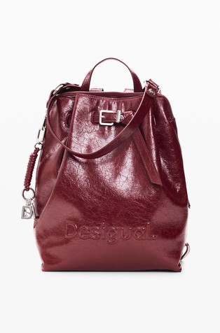 Faux-leather backpack