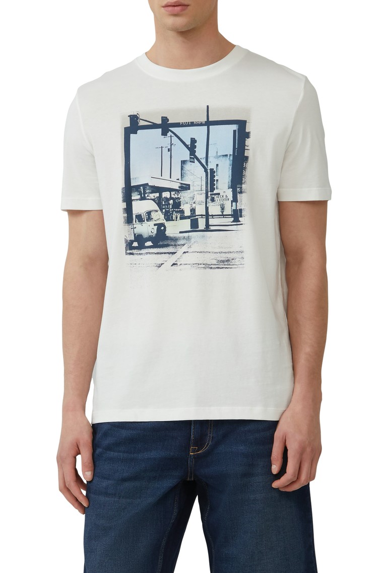 S.OLIVER Cotton T-shirt with photo print White 