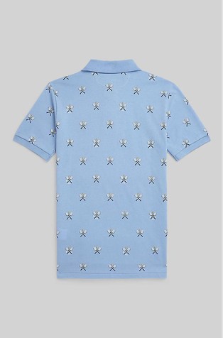 RALPH LAUREN Cotton Mesh Polo Shirt Mini Tennis Print 2