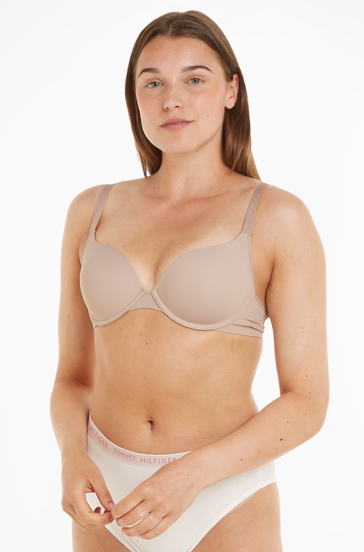 TOMMY HILFIGER Oblikovan modrček s čipkastimi obrobami Bež - Misty Blush 