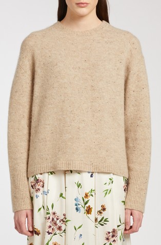 Pleten pulover iz mešanice z volno alpake