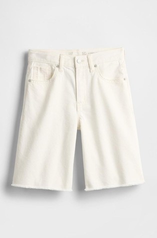 GAP Kids Mid Rise Longline Denim Shorts New Off White 4
