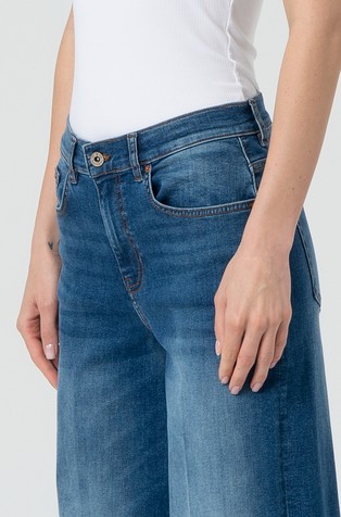 FRACOMINA Jeans wide leg made in denim with middle wash Blue 4