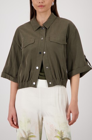 Short shirt jacket in modal-blend