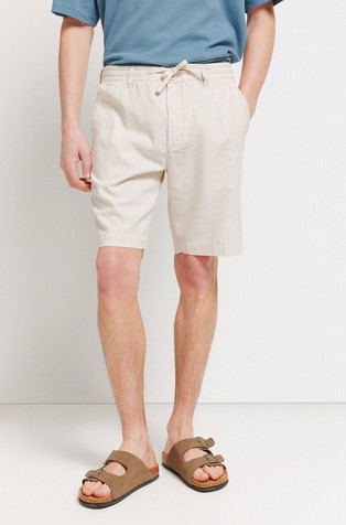 Linen blend comfort slim fit Bermuda shorts