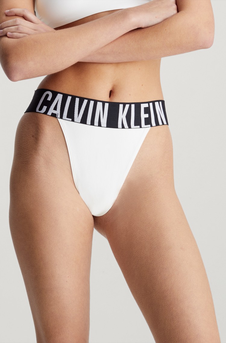 CALVIN KLEIN High Leg Thong - Intense Power White 