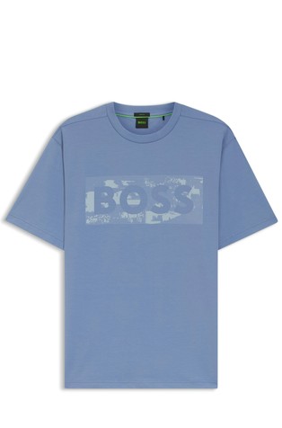 Majica iz raztegljivega bombaža z logo potiskom