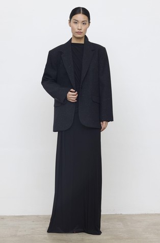 Single-breasted wool-blend blazer