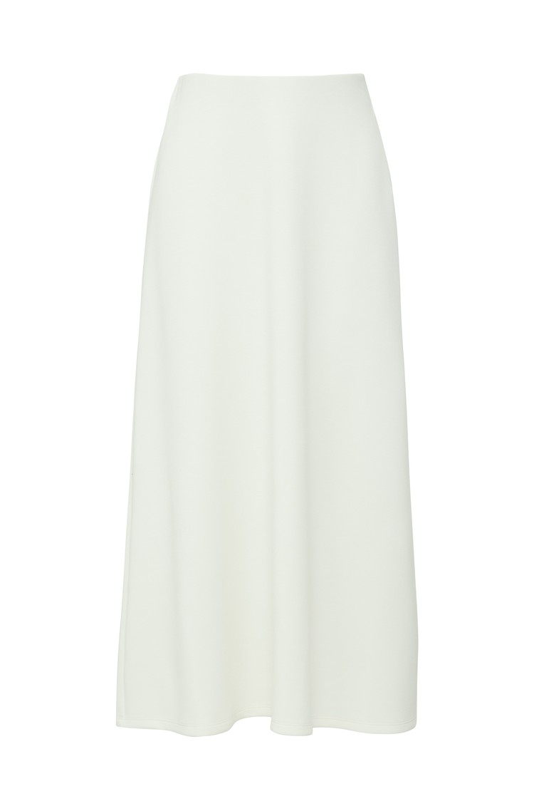 S.OLIVER Flared fit midi krilo iz interlock jersey tkanine Bela - White 