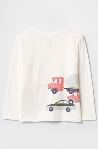 GAP Majica z dolgimi rokavi za malčke Bela - New Off White 2