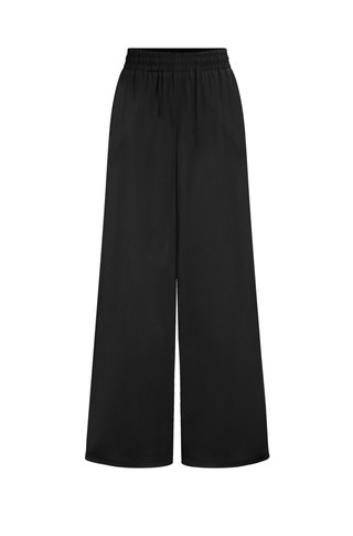 Palazzo trousers with elasticated waistband in satin