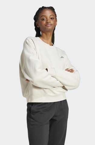 ADIDAS Essentials Small Logo Feel Cozy Sweatshirt Off-White 5