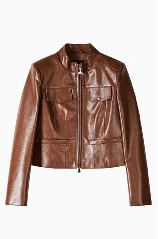 Slim fit jakna iz umetnega usnja