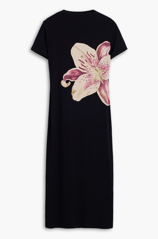 DESIGUAL Stretch viscose dress with print Black 6