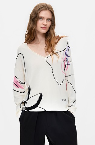 Thin printed sweater
