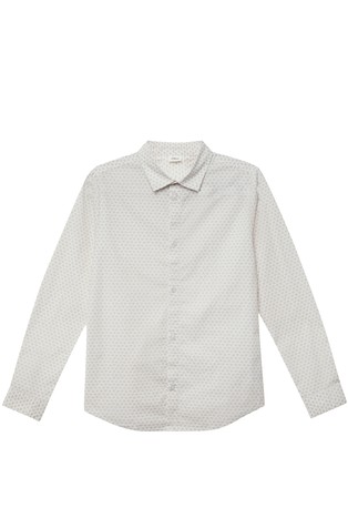 Slim fit bombažna srajca z vzorcem