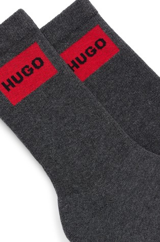 HUGO BOSS Paket 2 parov nogavic z logo detajlom Siva - Gray 2
