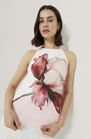 Printed Halter Neck Top